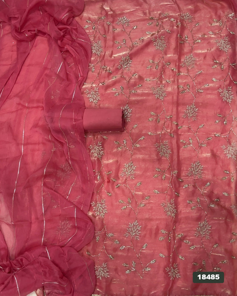 Silk Embroidery Suit Set