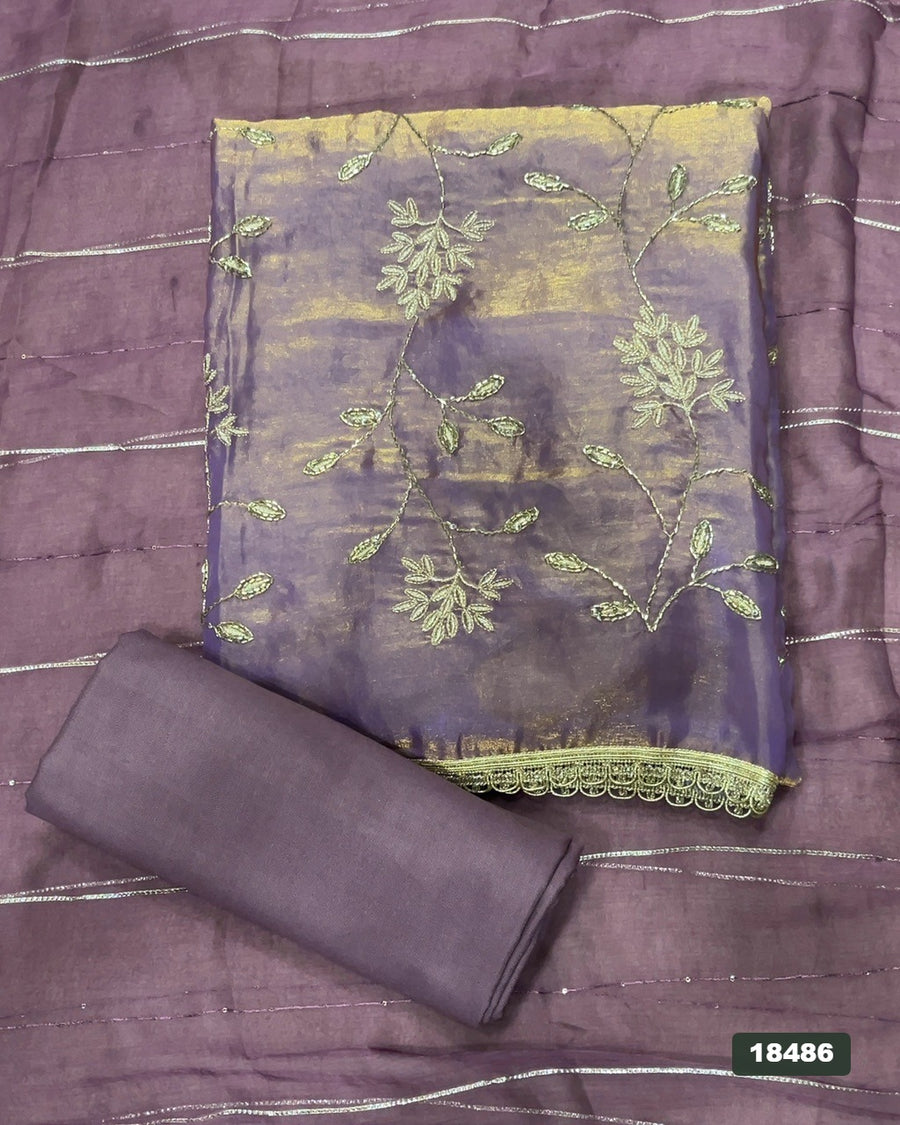 Silk Embroidery Suit Set