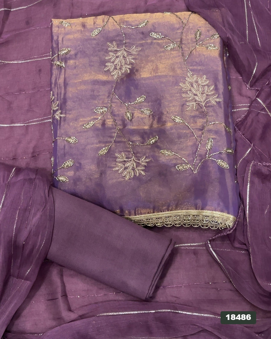 Silk Embroidery Suit Set