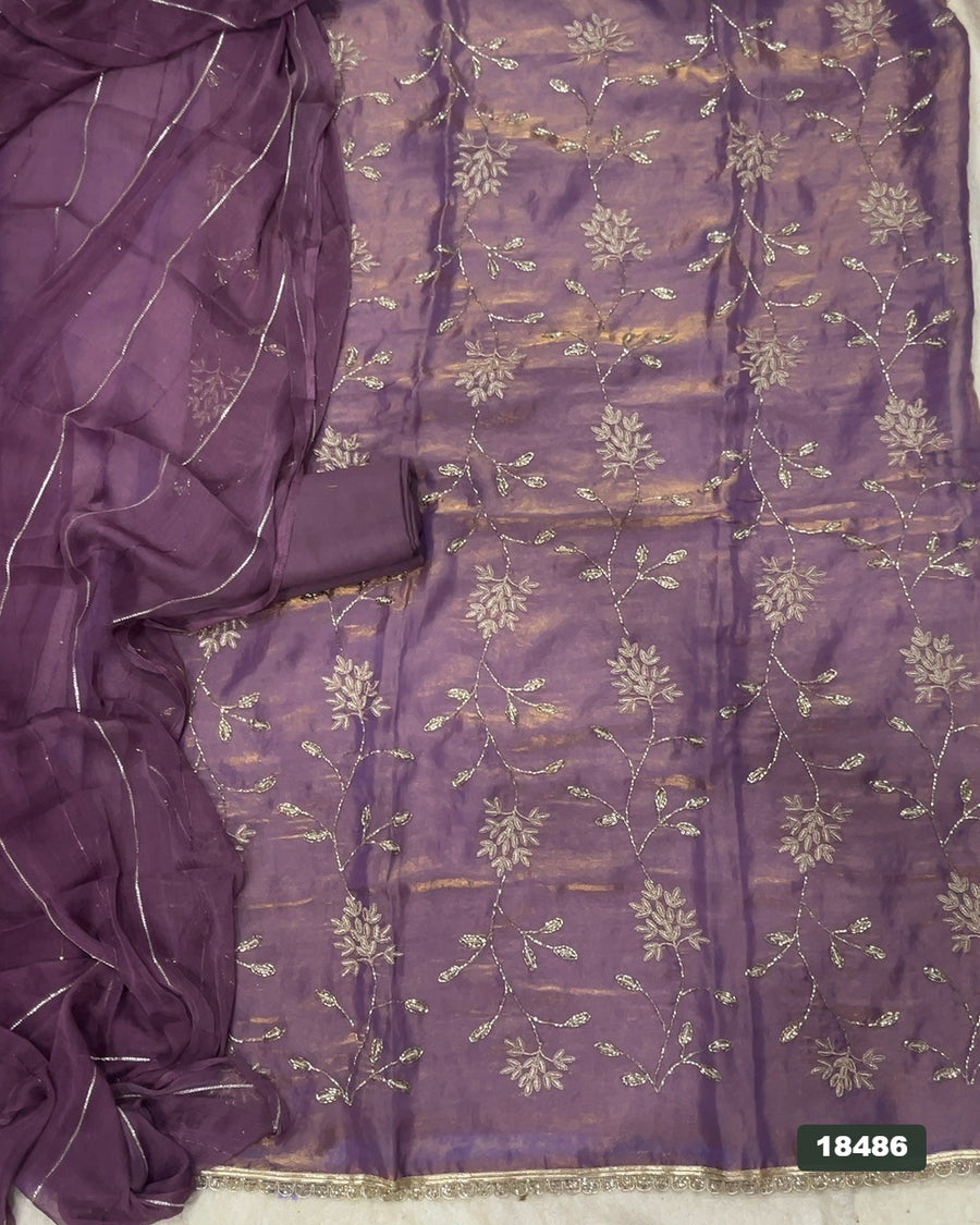 Silk Embroidery Suit Set