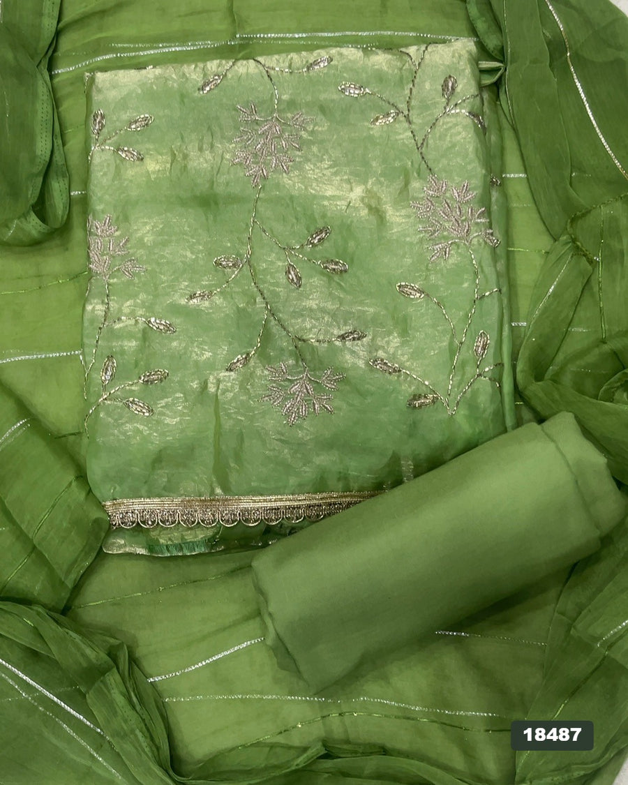 Silk Embroidery Suit Set