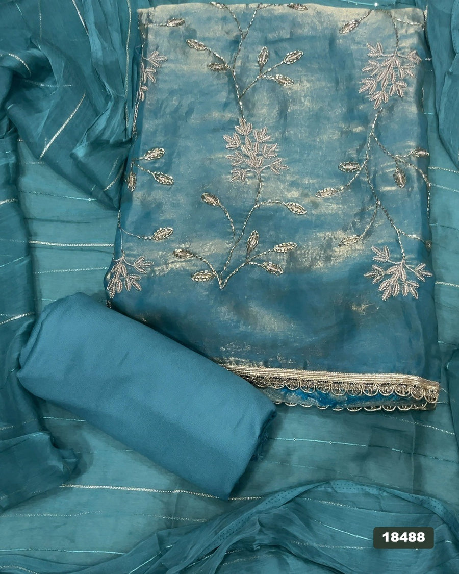 Silk Embroidery Suit Set