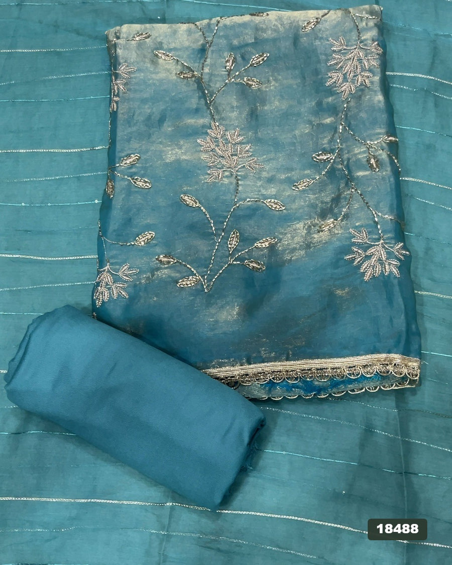 Silk Embroidery Suit Set