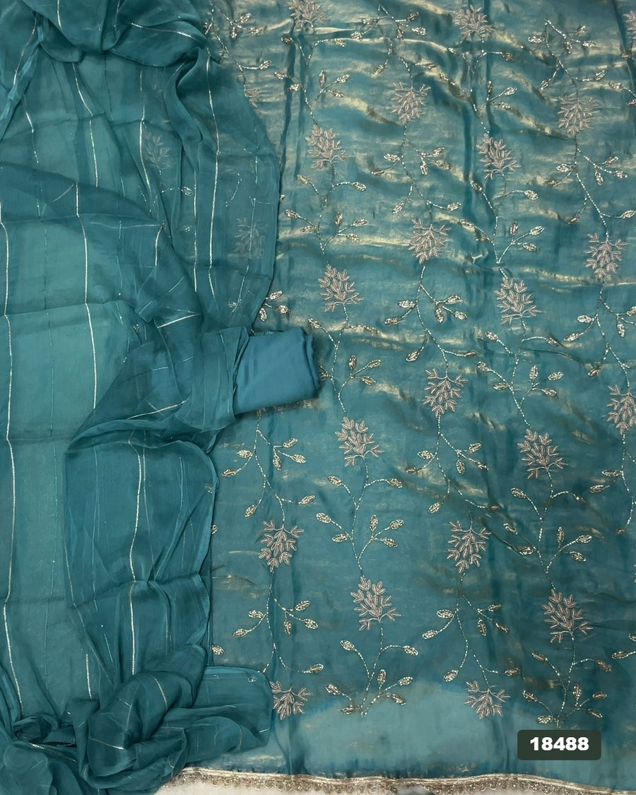 Silk Embroidery Suit Set