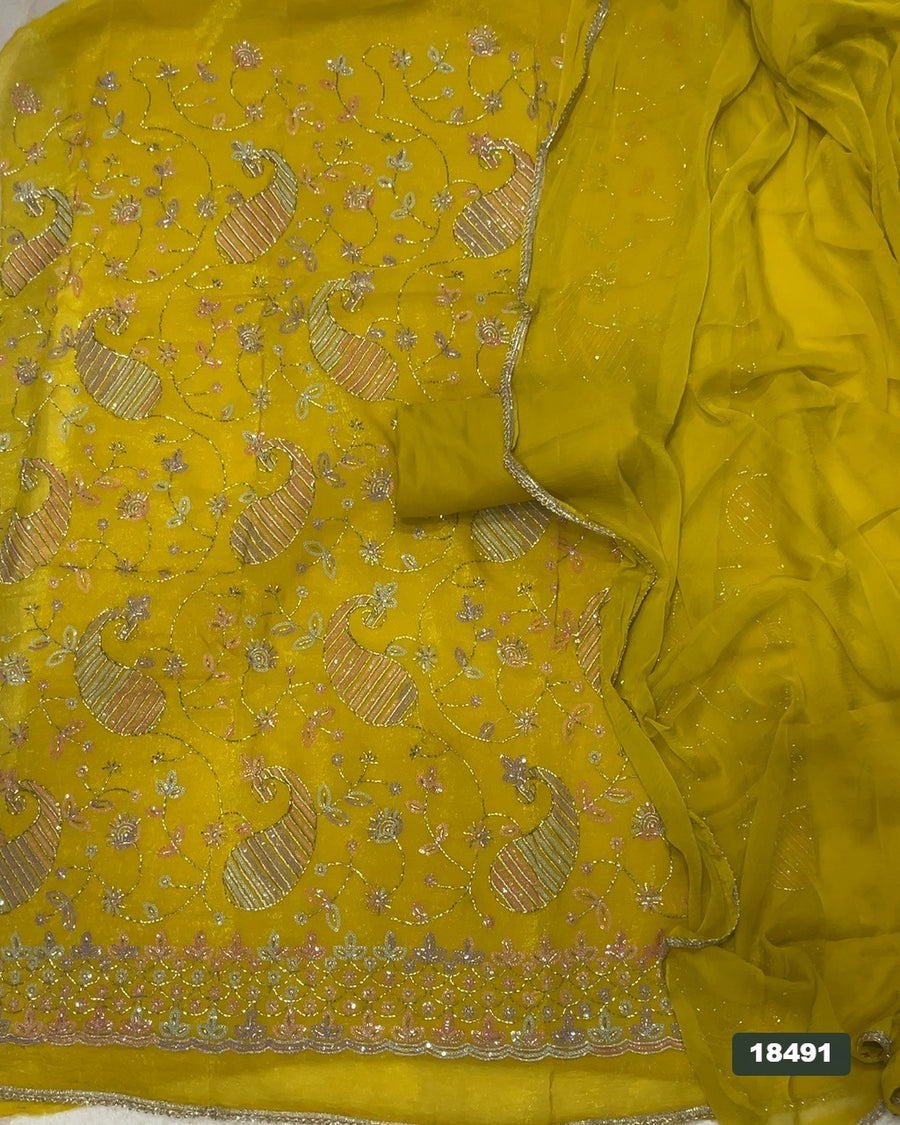 Shimmer Silk Embroidery Suit Set