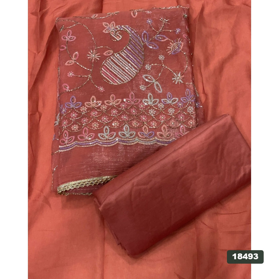 Shimmer Silk Embroidery Suit Set