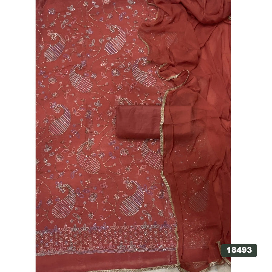 Shimmer Silk Embroidery Suit Set