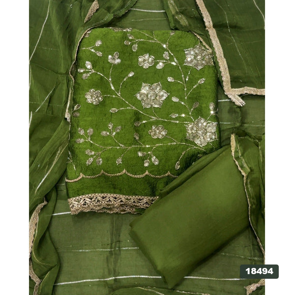Silk Embroidery Suit Set