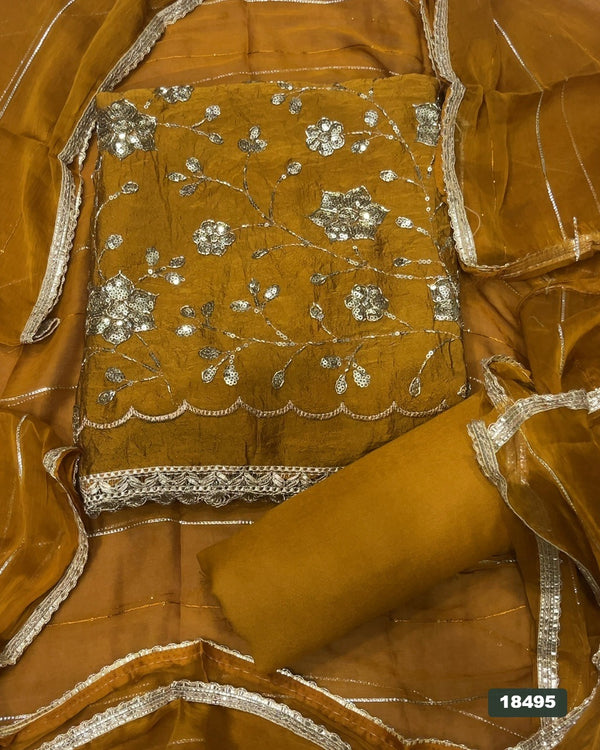 Silk Embroidery Suit Set