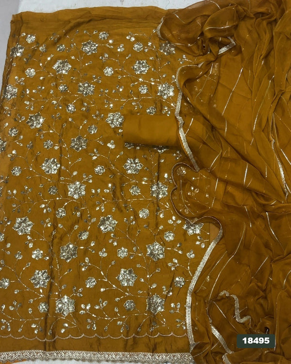 Silk Embroidery Suit Set