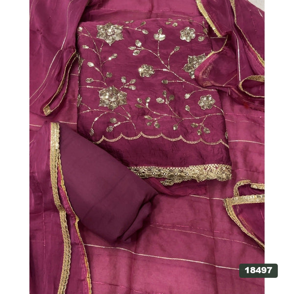 Silk Embroidery Suit Set