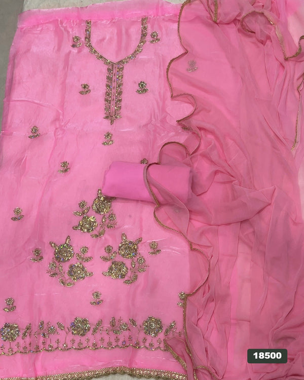 Silk Embroidery Suit Set