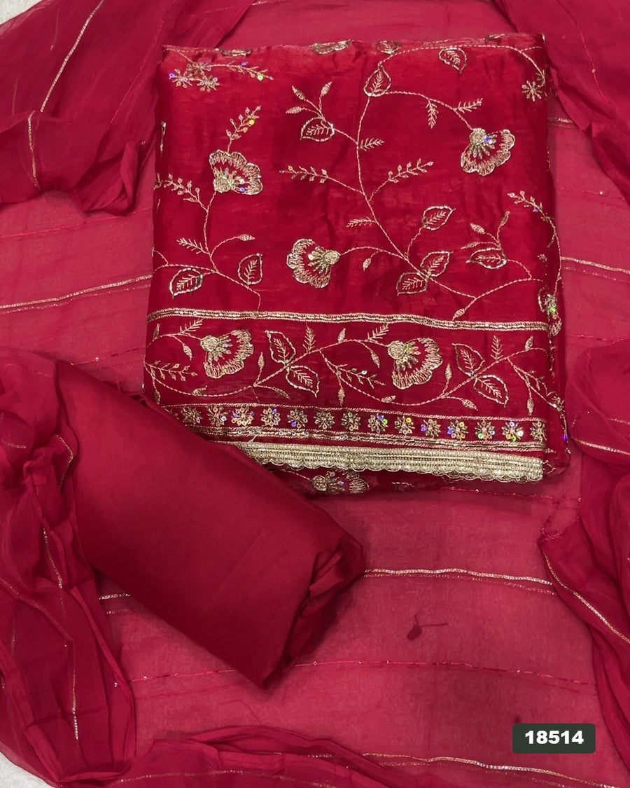 Silk Embroidery Suit Set