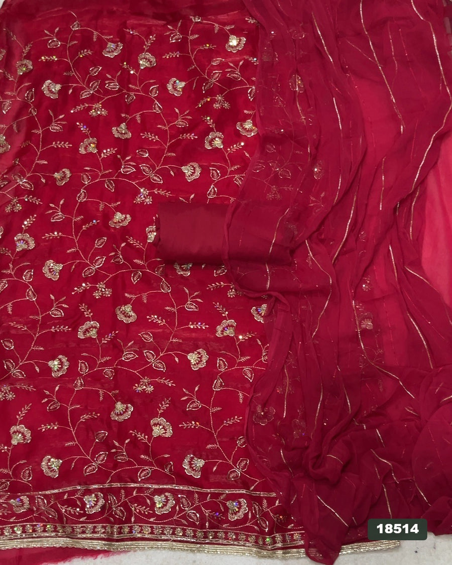 Silk Embroidery Suit Set