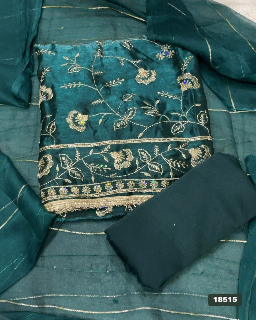 Silk Embroidery Suit Set