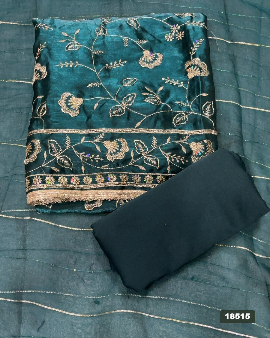 Silk Embroidery Suit Set
