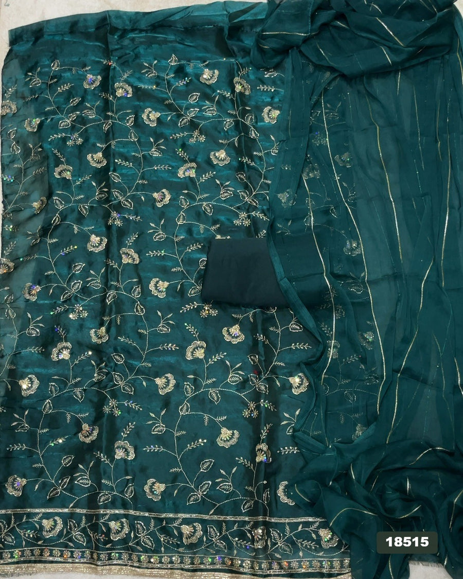 Silk Embroidery Suit Set
