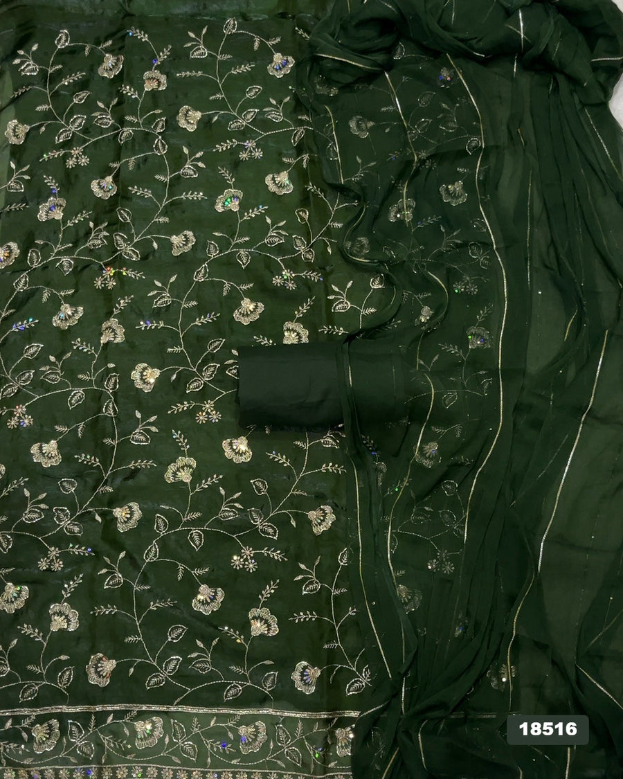 Silk Embroidery Suit Set