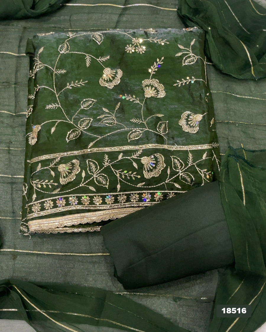 Silk Embroidery Suit Set