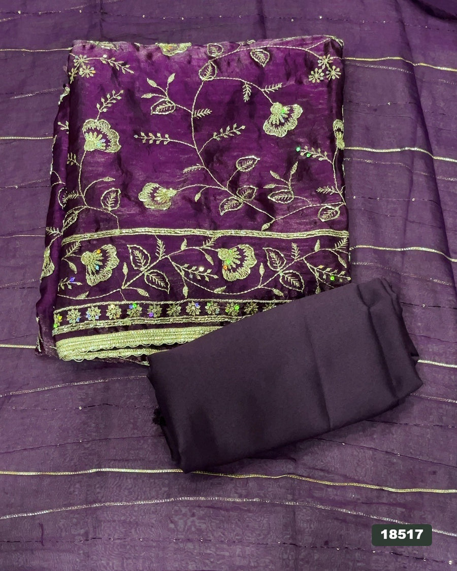 Silk Embroidery Suit Set