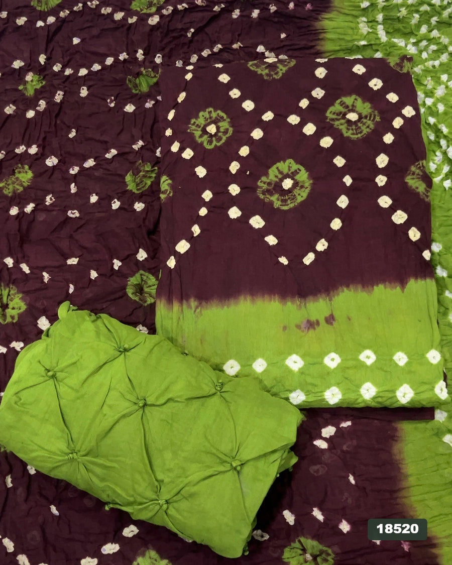 Pure Bandhej Cambric Cotton Suit Set