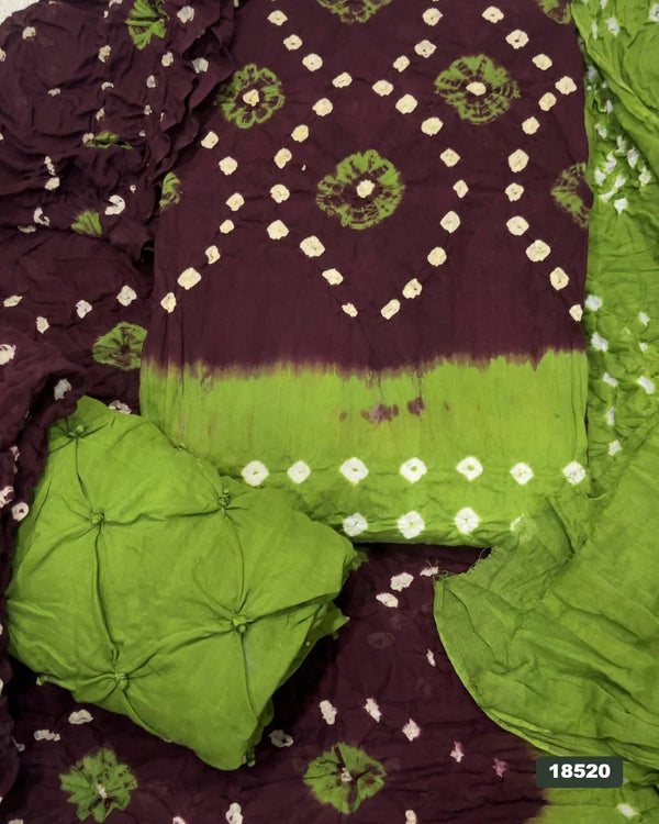Pure Bandhej Cambric Cotton Suit Set