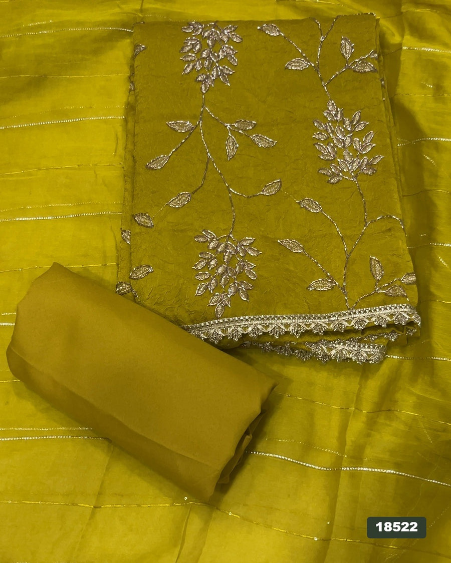 Crush Silk Embroidery Suit Set