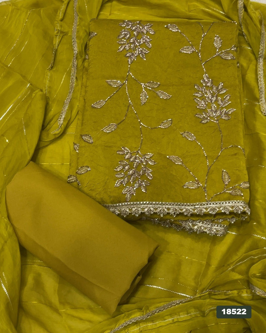 Crush Silk Embroidery Suit Set