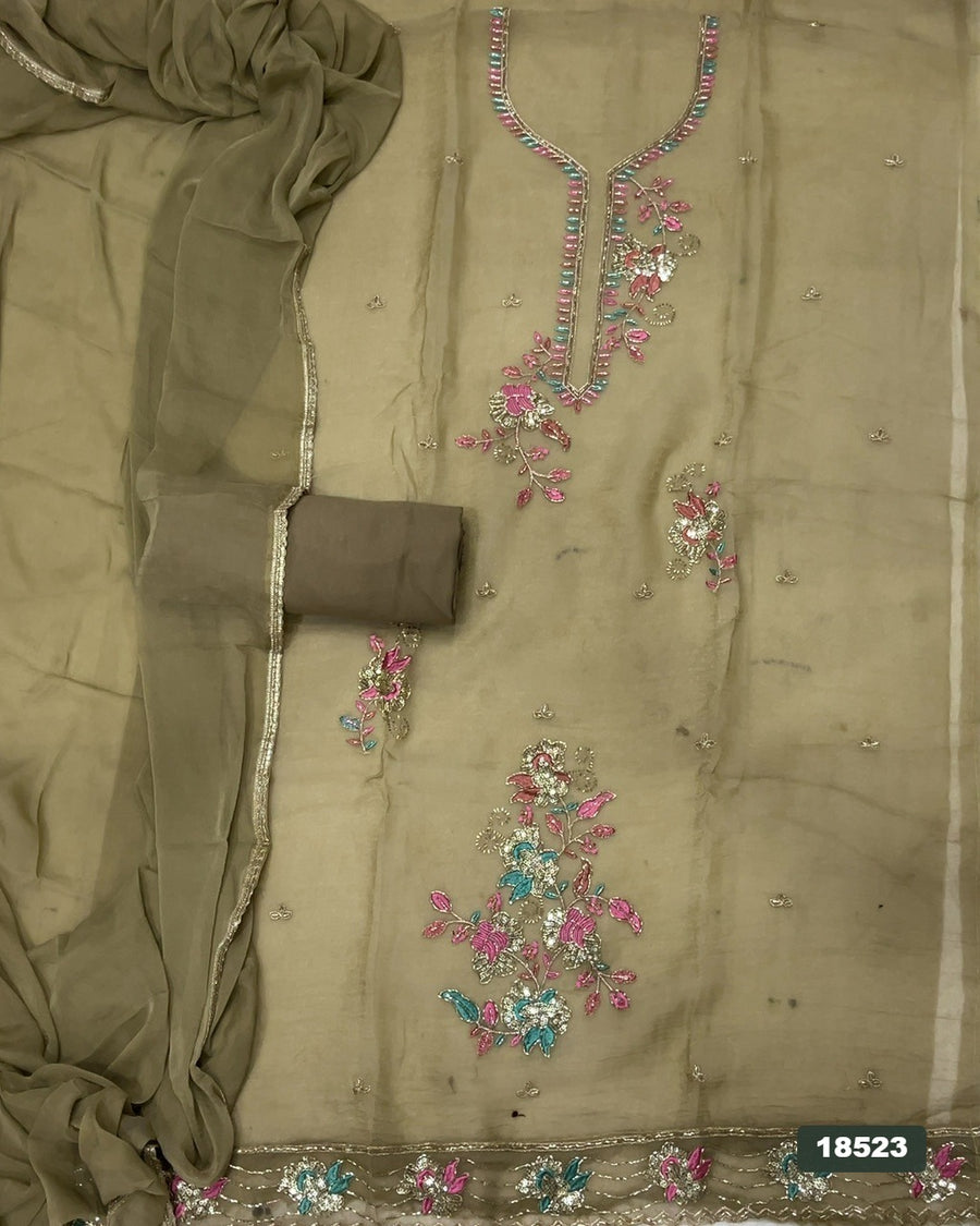 Silk Embroidery Suit Set