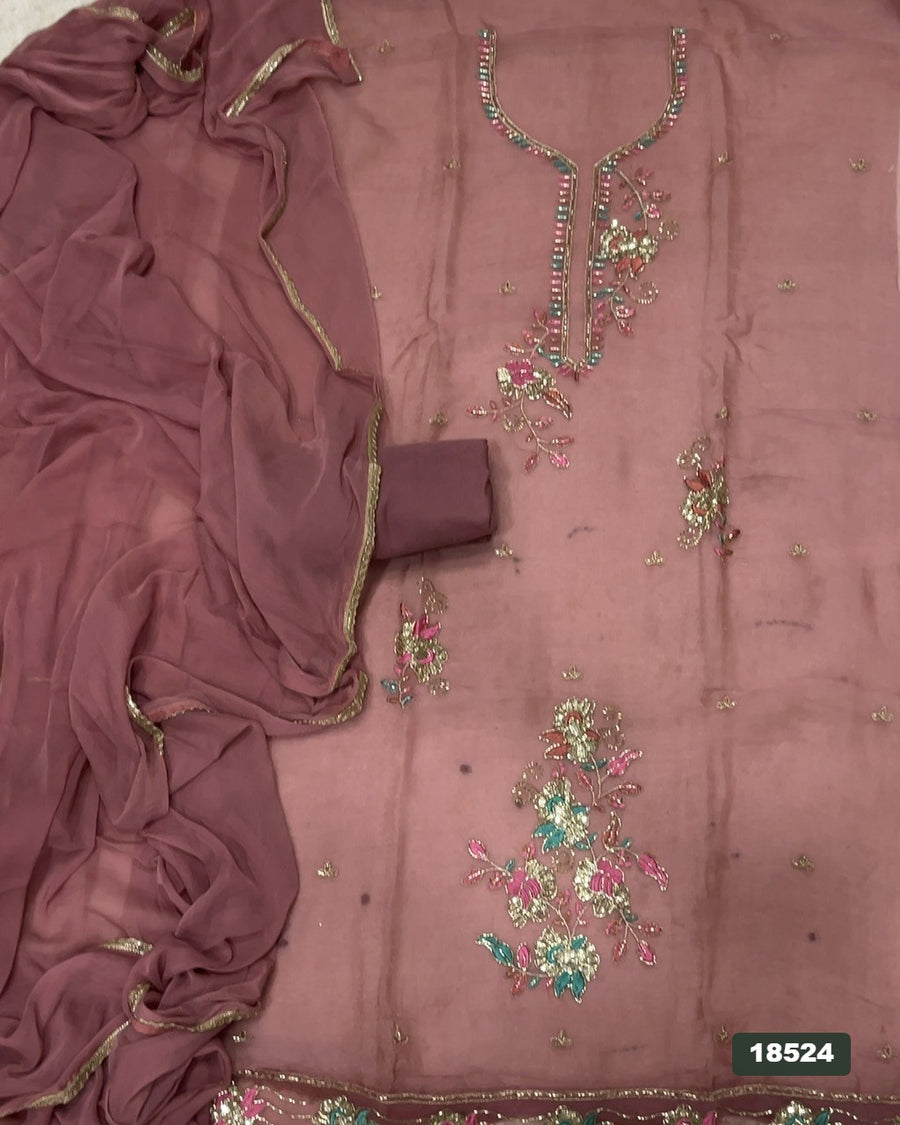 Silk Embroidery Suit Set