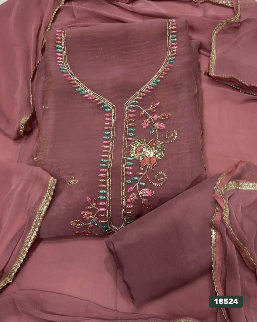 Silk Embroidery Suit Set
