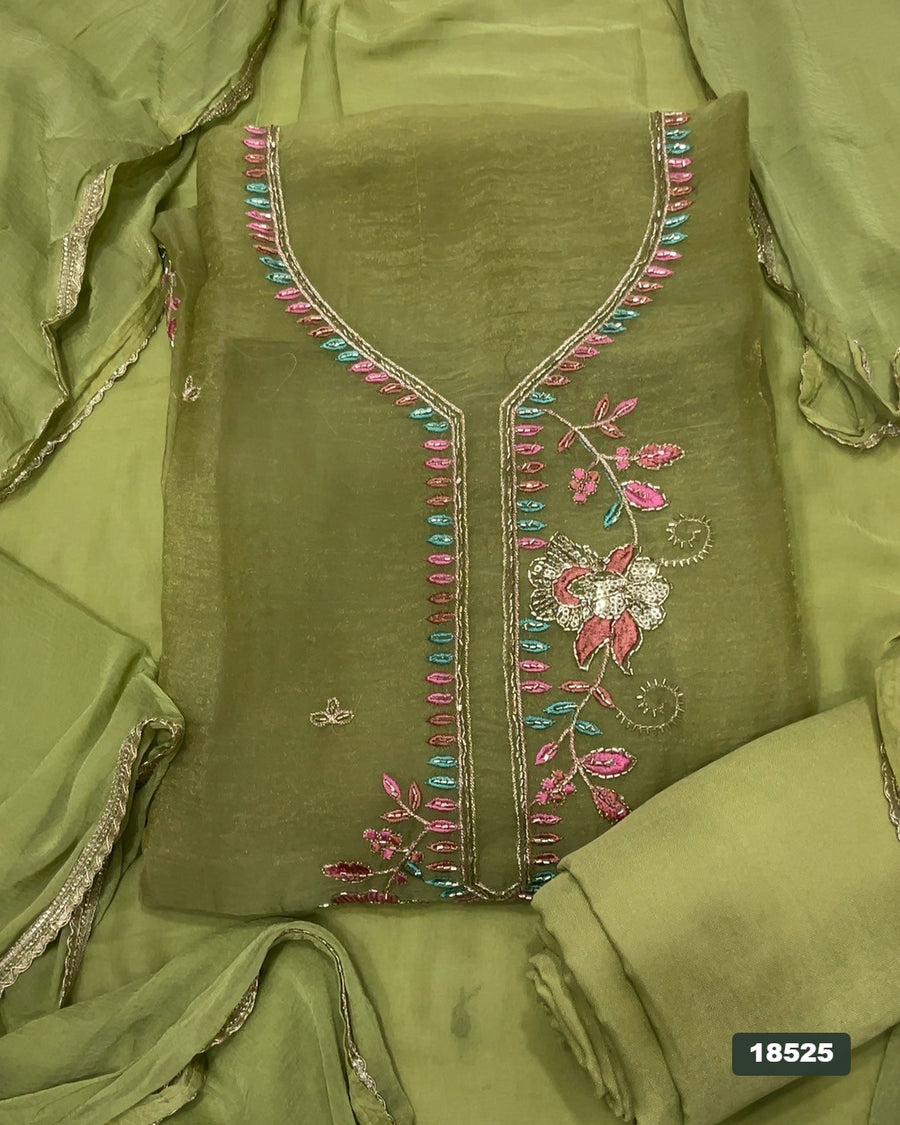 Silk Embroidery Suit Set
