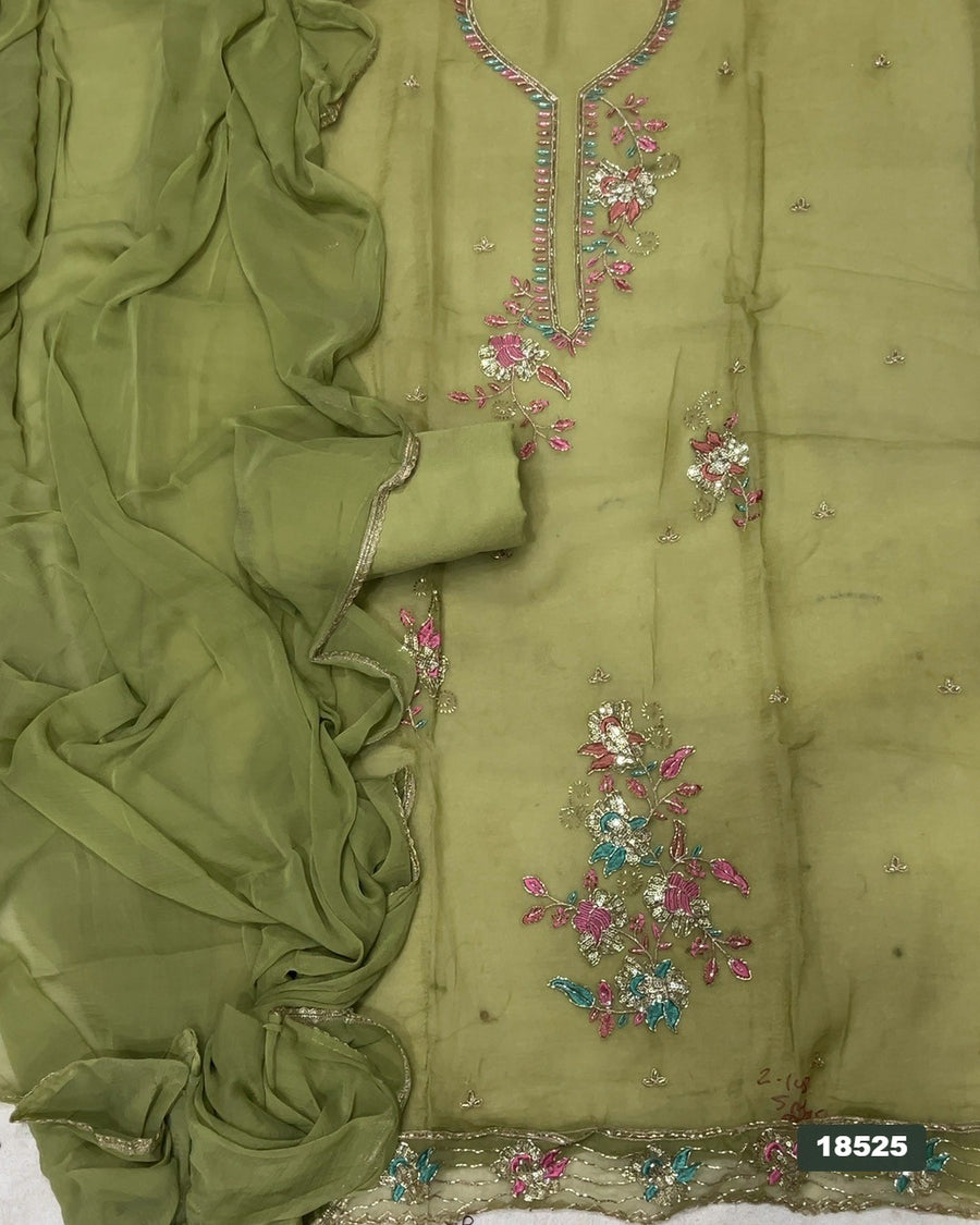 Silk Embroidery Suit Set