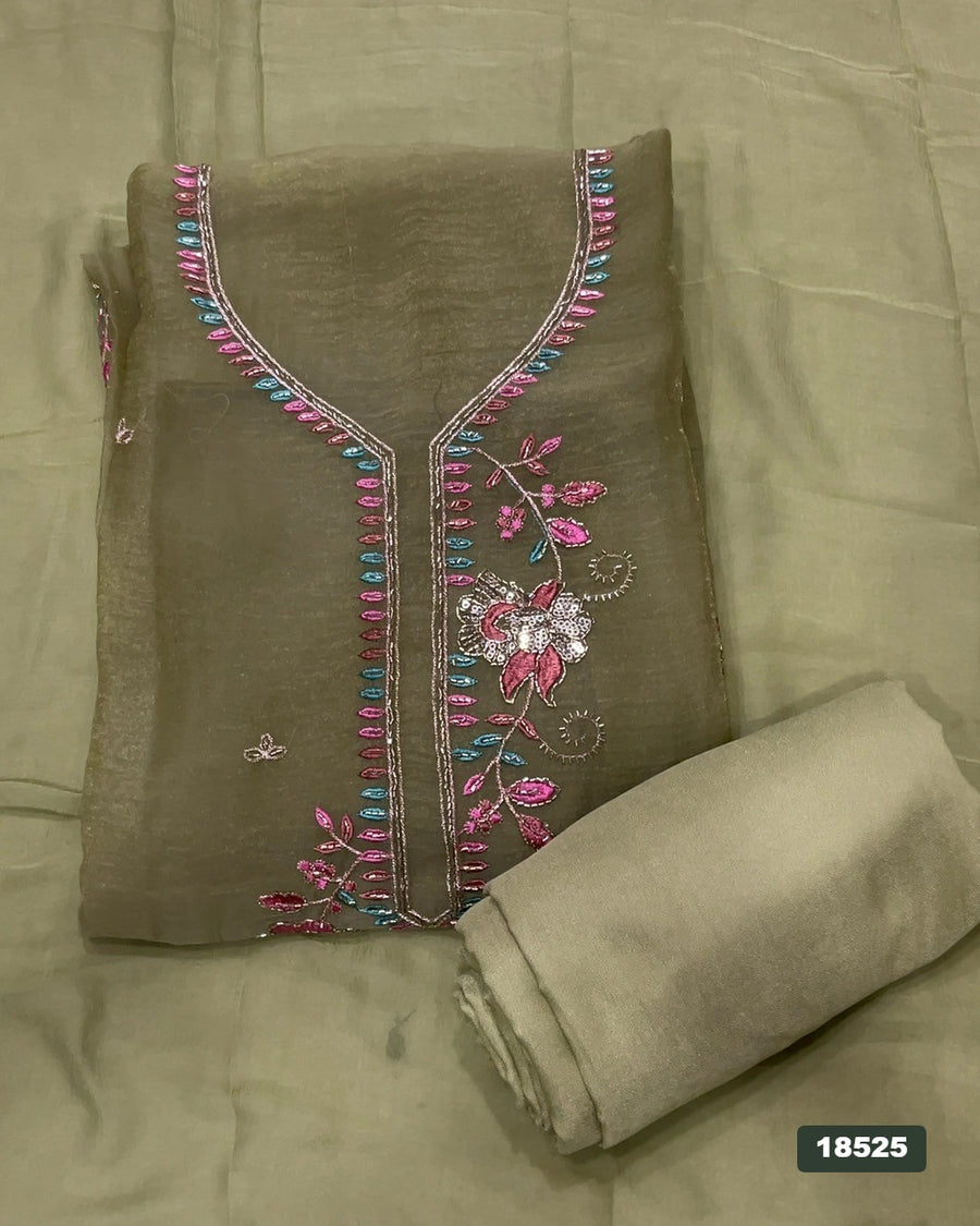 Silk Embroidery Suit Set