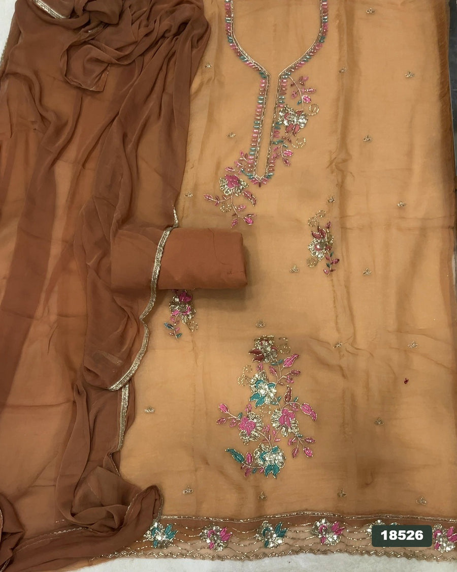 Silk Embroidery Suit Set