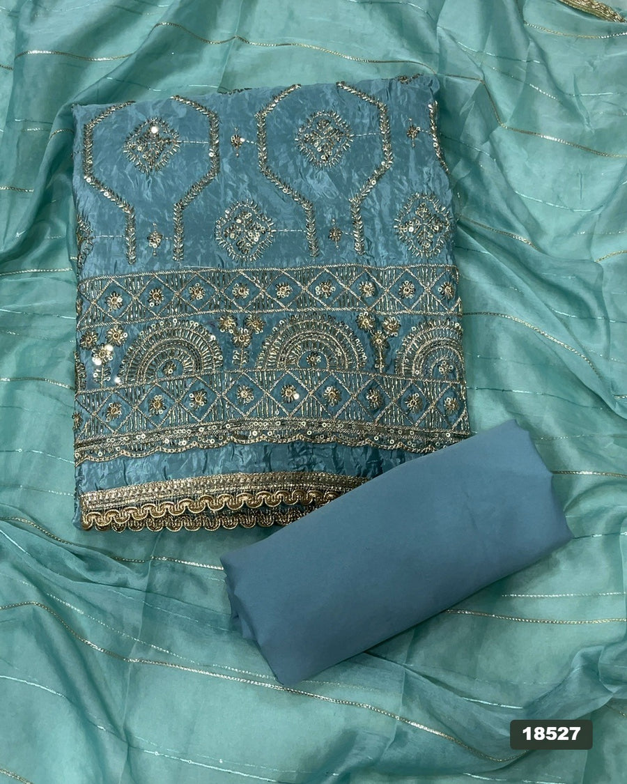 Silk Embroidery Suit Set