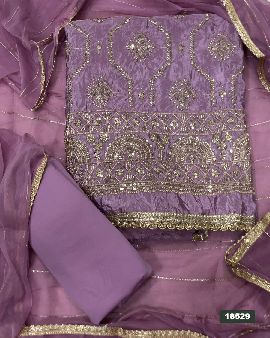 Silk Embroidery Suit Set