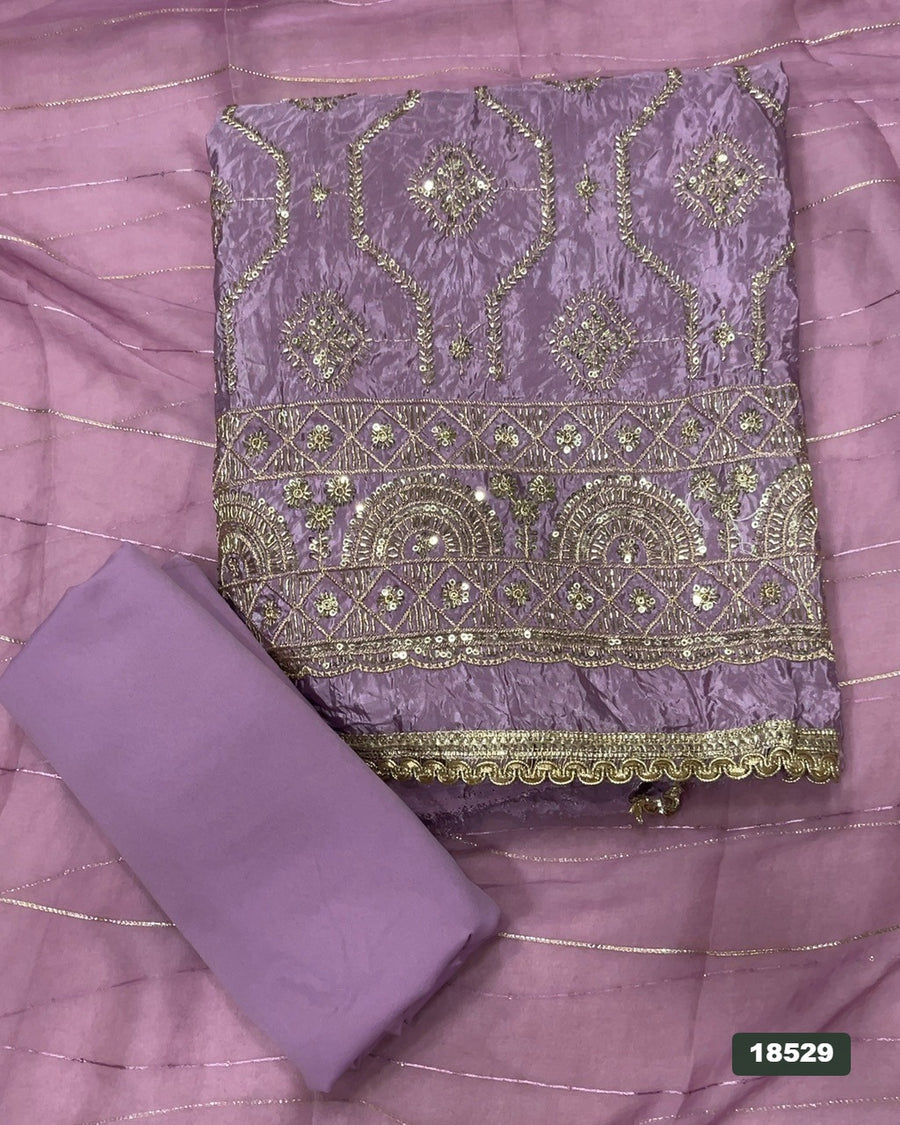 Silk Embroidery Suit Set