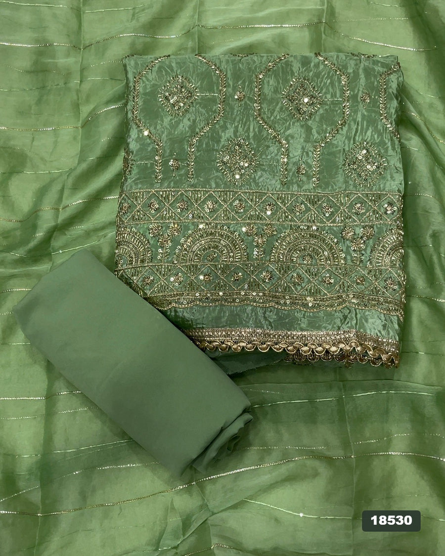 Silk Embroidery Suit Set
