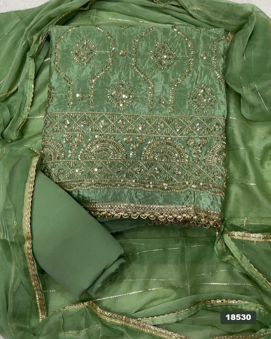 Silk Embroidery Suit Set