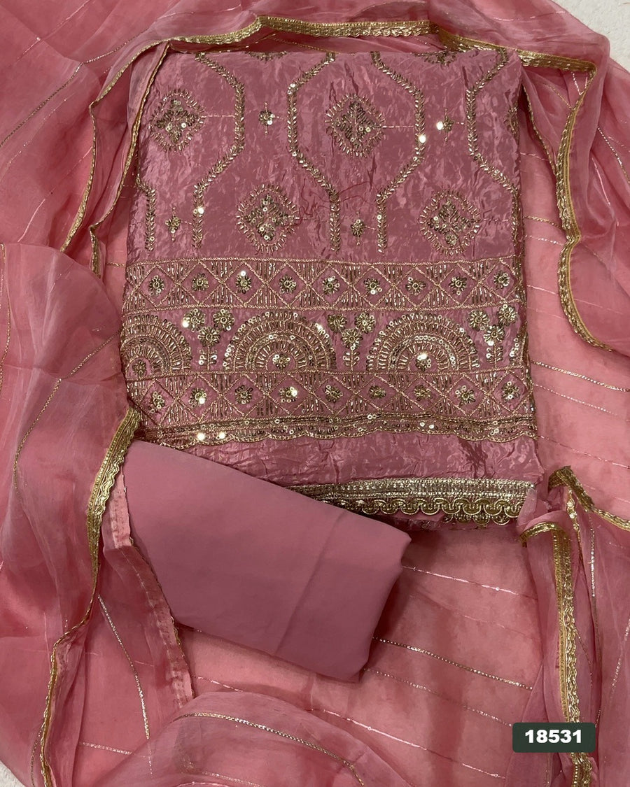 Silk Embroidery Suit Set