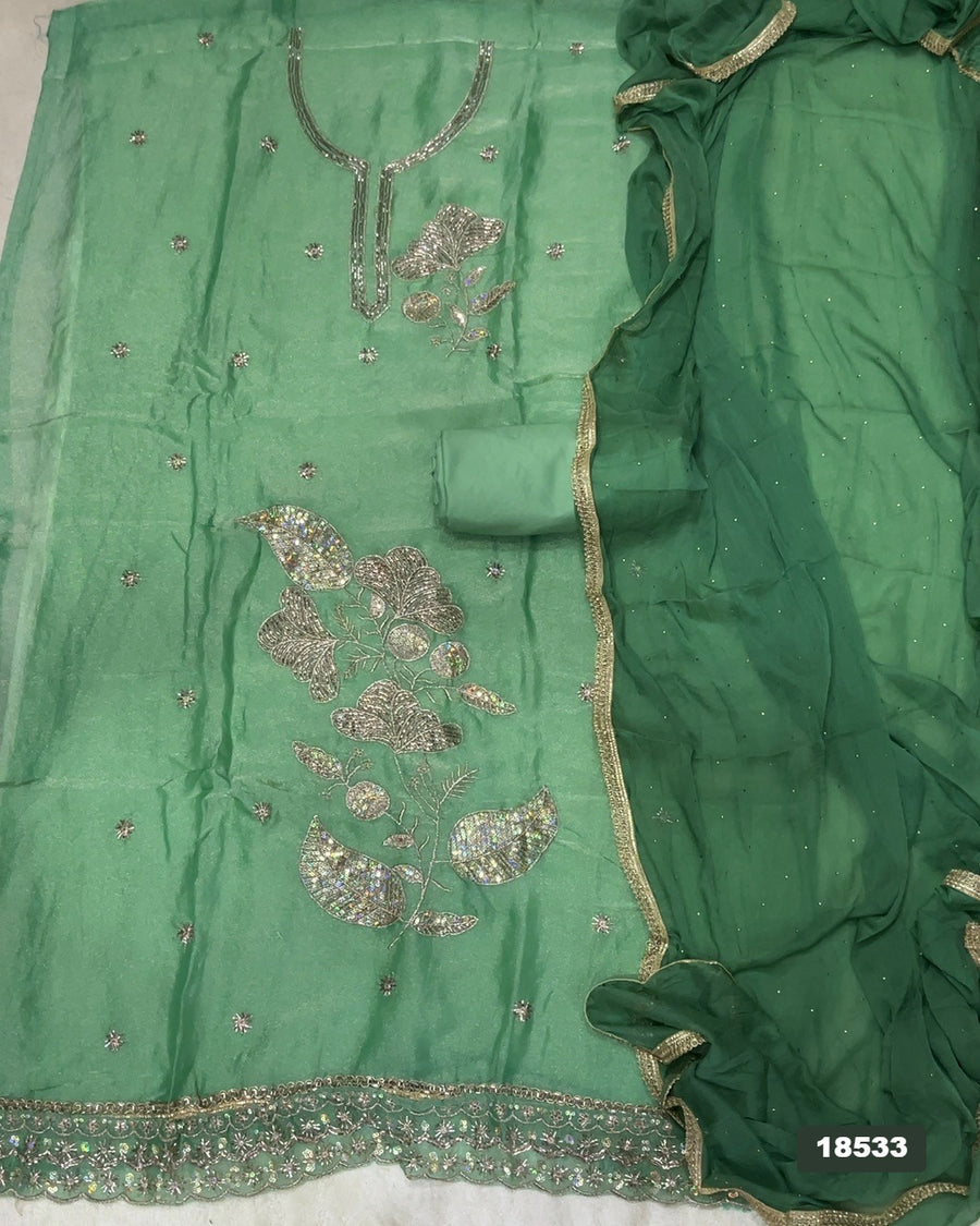 Silk Embroidery Suit Set
