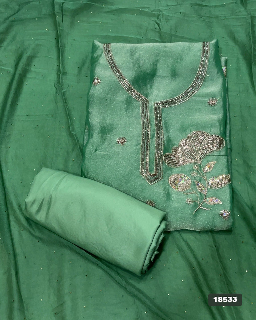 Silk Embroidery Suit Set