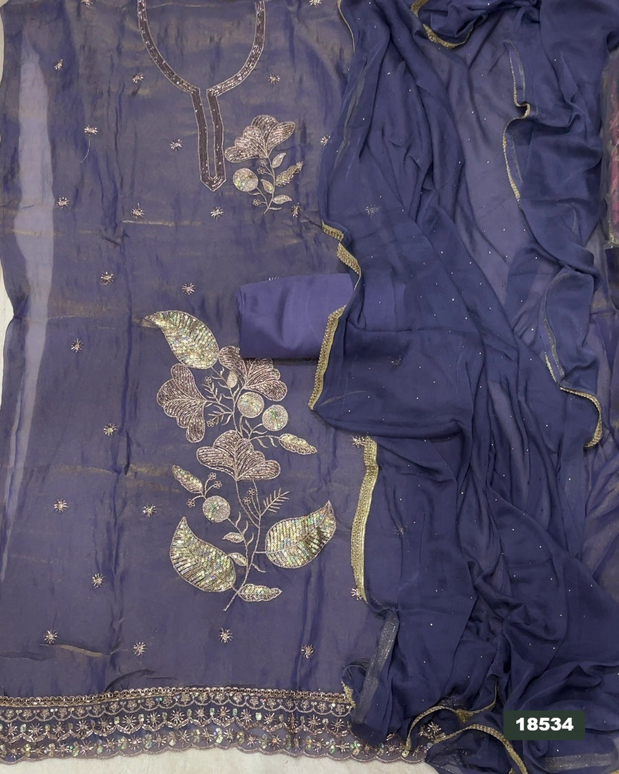 Silk Embroidery Suit Set