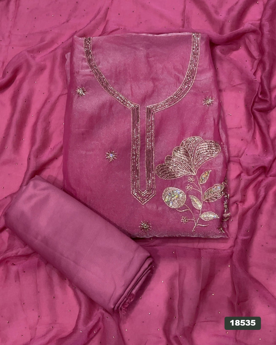 Silk Embroidery Suit Set