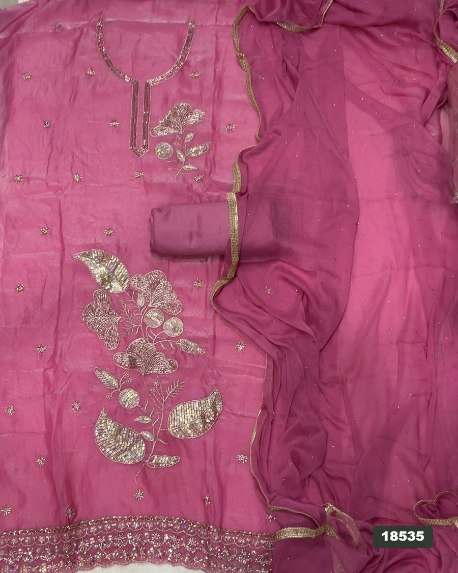 Silk Embroidery Suit Set