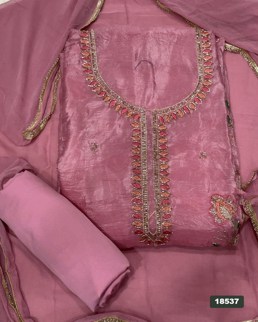 Silk Embroidery Suit Set