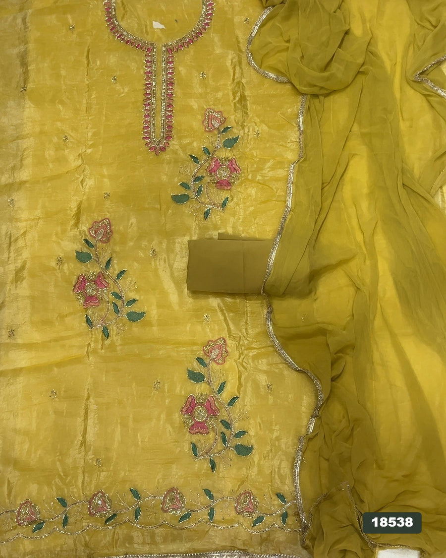 Silk Embroidery Suit Set