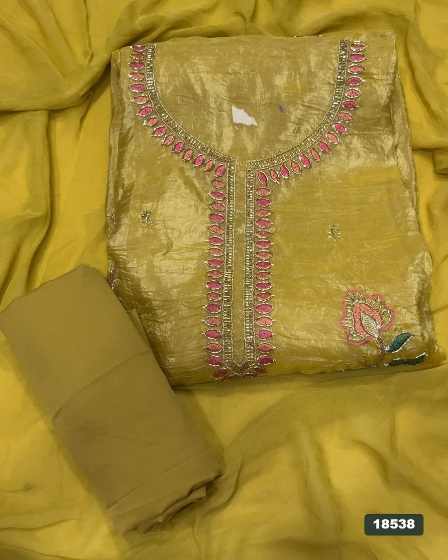 Silk Embroidery Suit Set