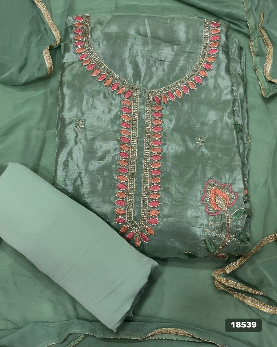 Silk Embroidery Suit Set